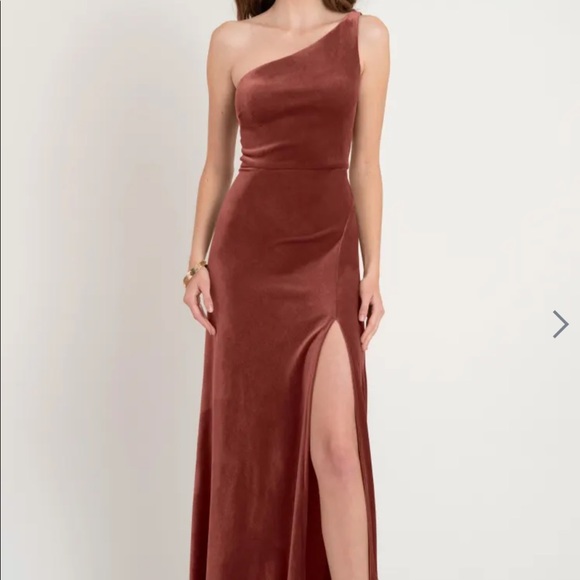Jenny Yoo BNWT size 8 Cybill dress. English Rose stretch velvet. - Picture 1 of 10
